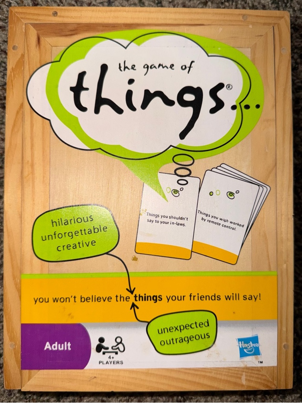 Like New Hasbro The Game of Things... Party Card Game - Adult game